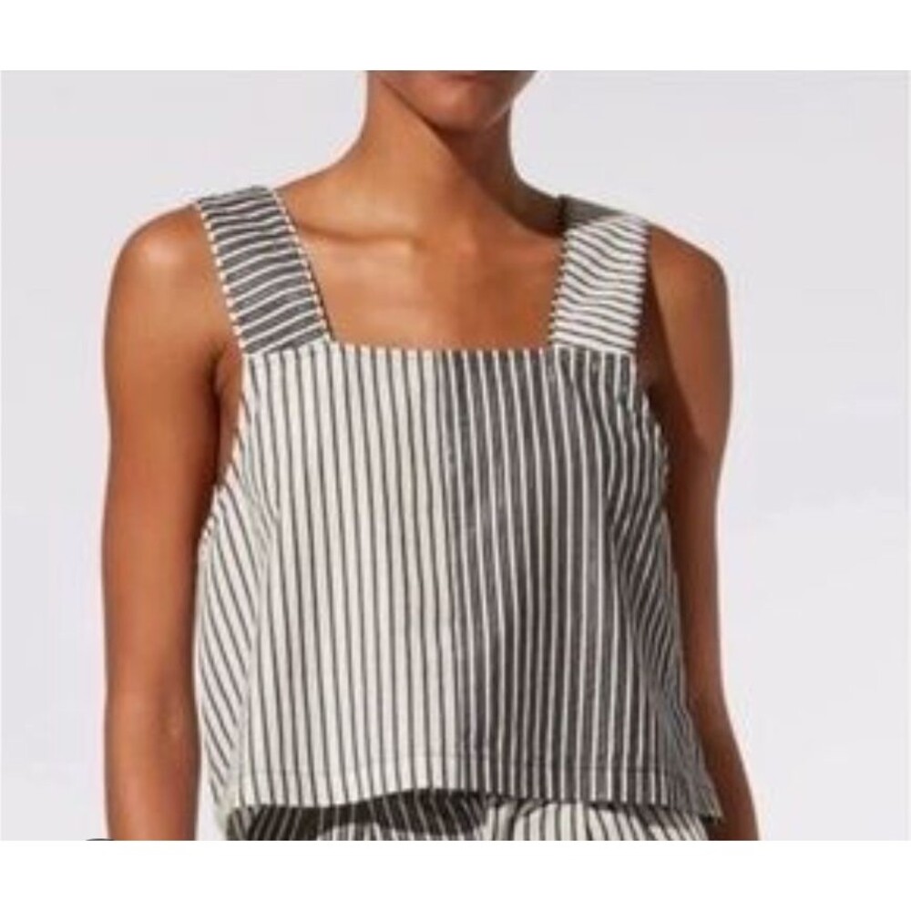 Solid & Striped Women's Grey/White Striped THE LEILA TOP Size Large